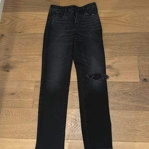 Good American black distressed denim jeans